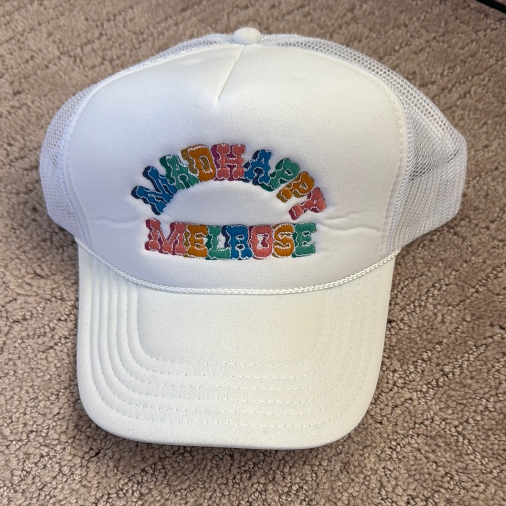 Madhappy White Cap with Colorful Embroidery